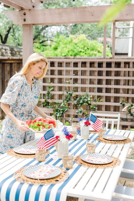 Patriotic table setting for July fourth entertainment!

#LTKhome #LTKSeasonal #LTKparties