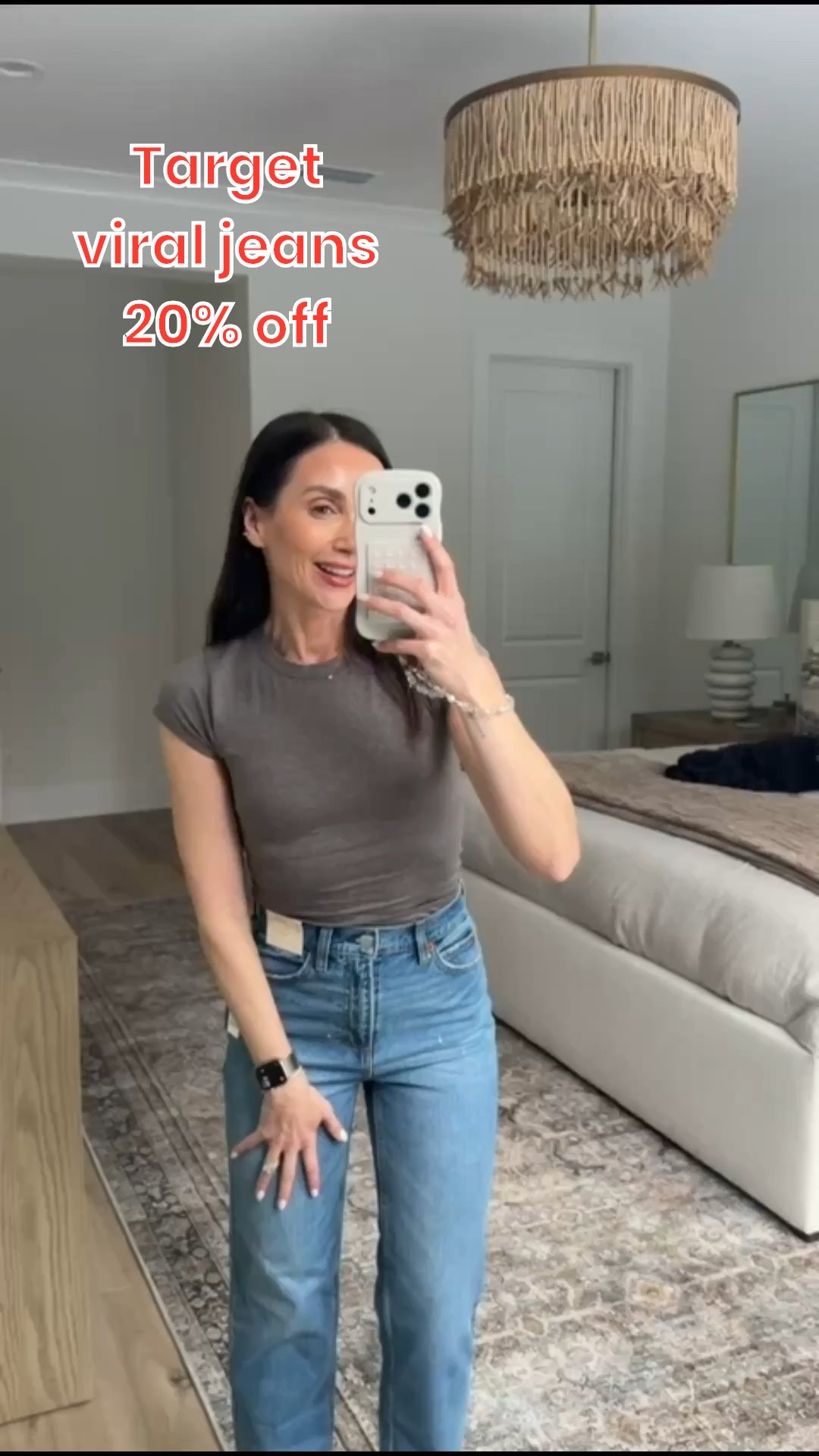 Target viral jeans 20% off (size 2, medium wash), look for less, designer inspired, target finds, comfy jesns, high waisted jeans, annabrstyle.

#LTKOver40 #LTKSaleAlert