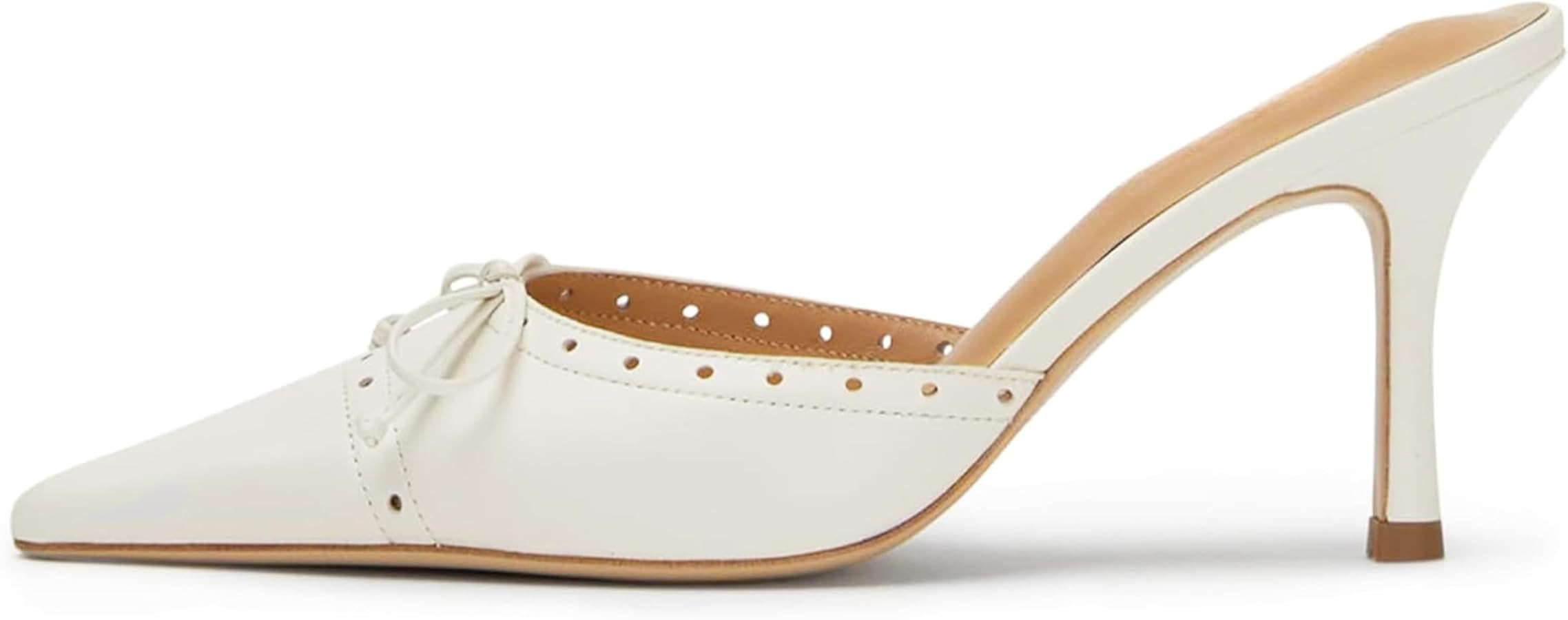 Kitten Heels for Women Dressy Pointed Toe Bow Heeled Sandals Vintage Mules Sexy Stiletto Heel Cas... | Amazon (US)