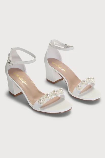 Kutest White Pearl Ankle Strap Heels | Lulus (US)