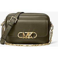 MK Parker Medium Leather Crossbody Bag - Olive - Michael Kors | Michael Kors (UK)