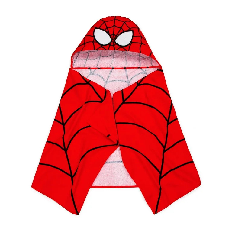 Spider-Man Kids Bath and Beach Hooded Towel Wrap, 51 x 22, 100% Cotton, Red, Marvel | Walmart (US)