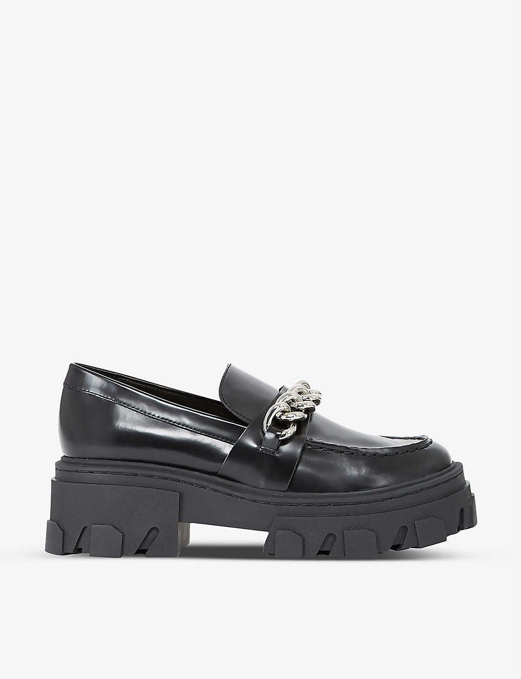 Chain-embellished patent leather moccasins | Selfridges