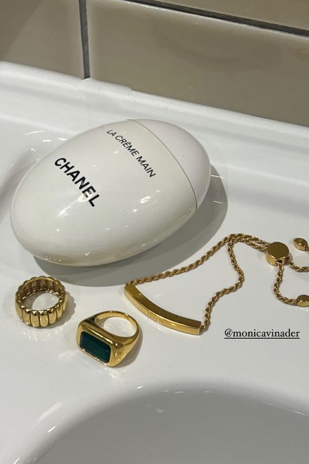 Chanel la creme, gold bracelet, rings

#LTKSeasonal #LTKeurope #LTKbeauty