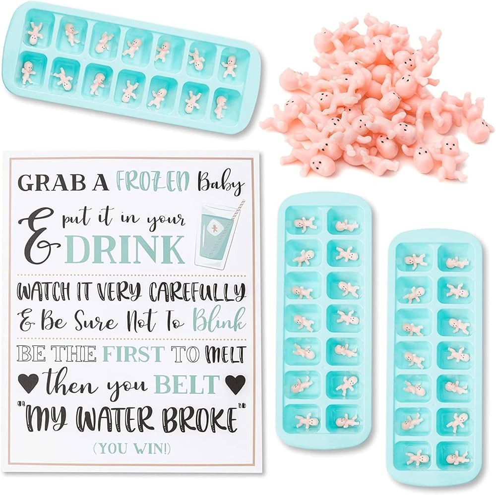 My Water Broke Baby Shower Game with 60 1-Inch Mini Plastic Babies, Girls and Boys, Includes 3 Ic... | Amazon (US)