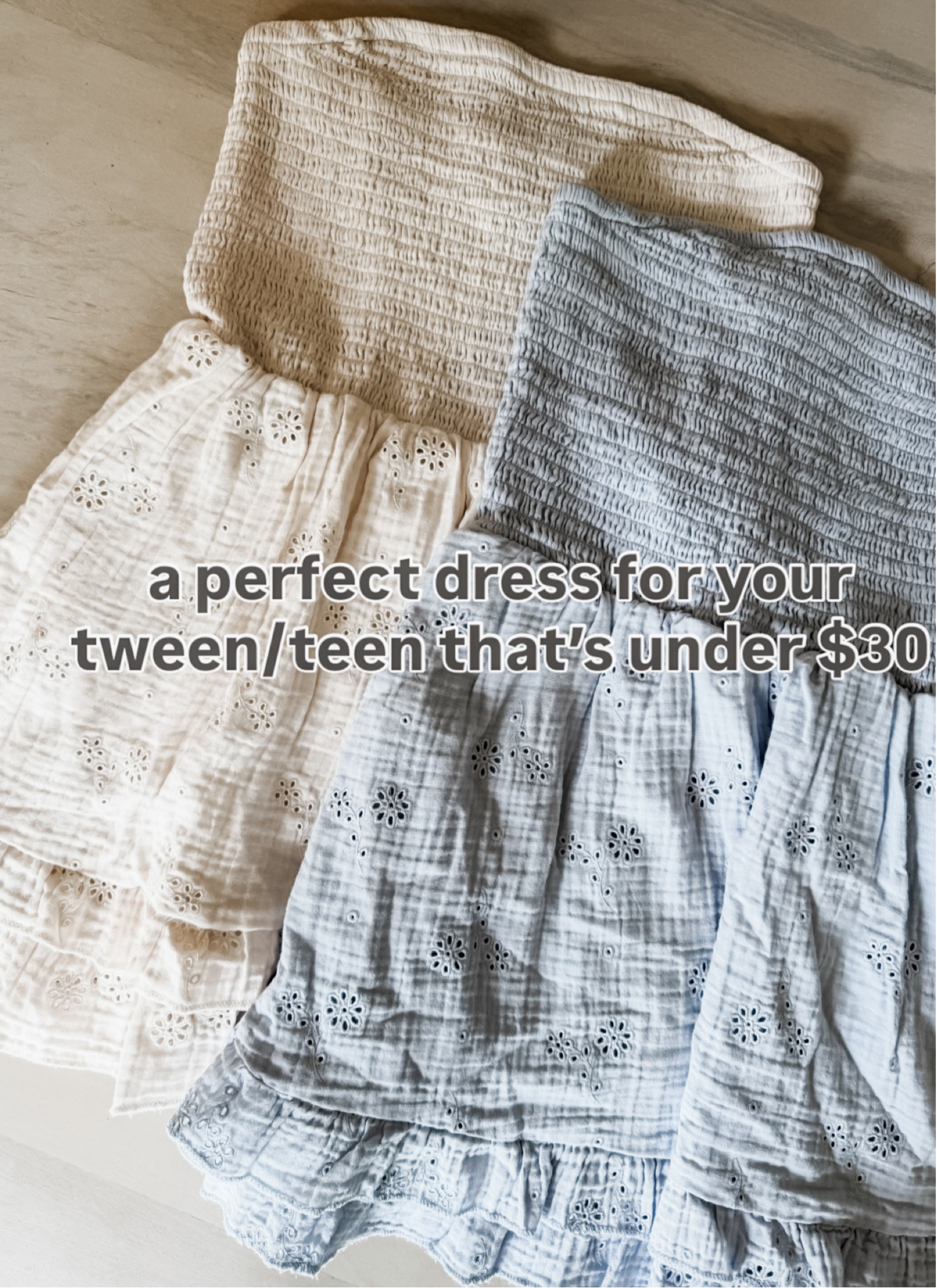 summer strapless eyelet dress
I think this is a must have dress for that tween or young teen in your life! Fits true to size (i like the fit of the xs on me) but i feel like it’s too young of a dress for my age (over 50)
on sale now for under $30

#LTKKids #LTKSaleAlert