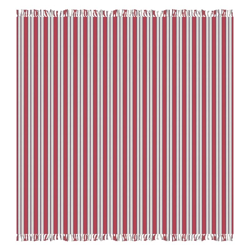 Patriotic Red & White Yarn Dyed Striped Beach Blanket, 50x60 | At Home