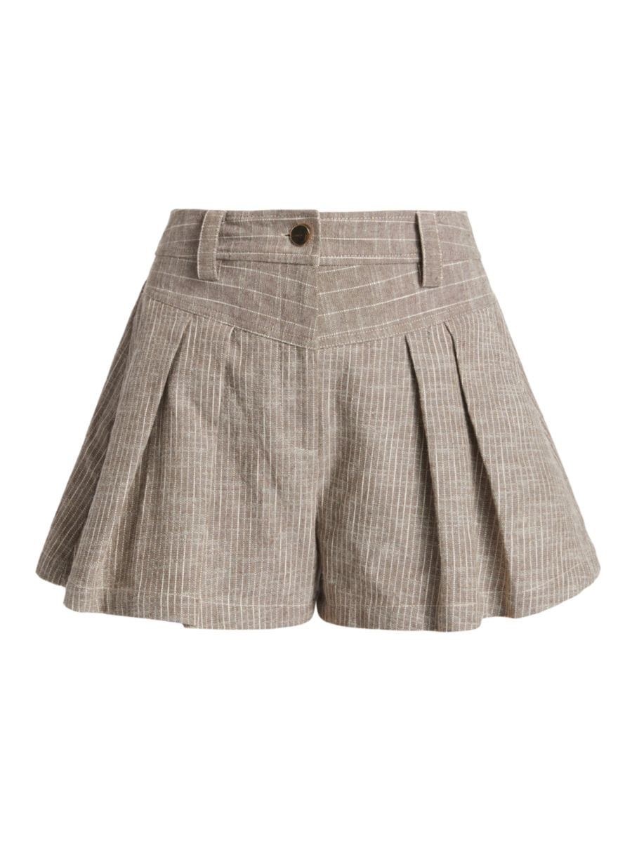 Billie Pinstriped Pleated Shorts | Saks Fifth Avenue
