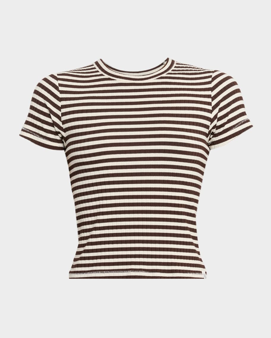 Luca Stripe Rib-Knit Top | Neiman Marcus