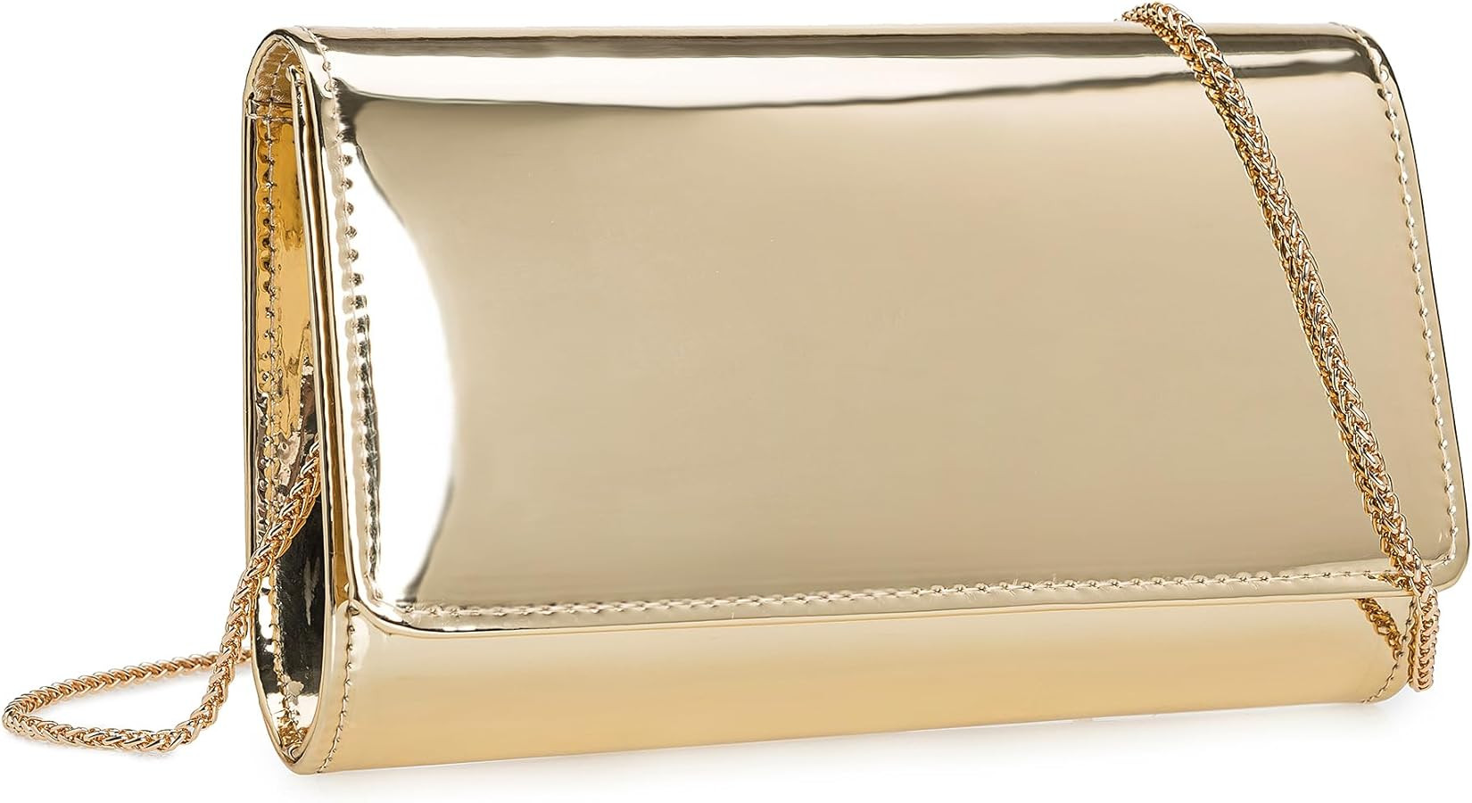 CHARMING TAILOR Faux Leather Wedding Clutch for Women Metallic PU Formal Bag Mirrored Patent Even... | Amazon (US)