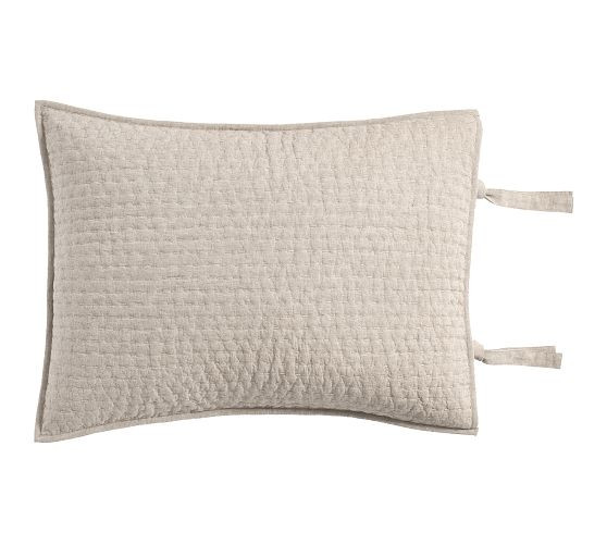 Pick-Stitch Handcrafted Cotton/Linen Quilted Sham | Pottery Barn (US)
