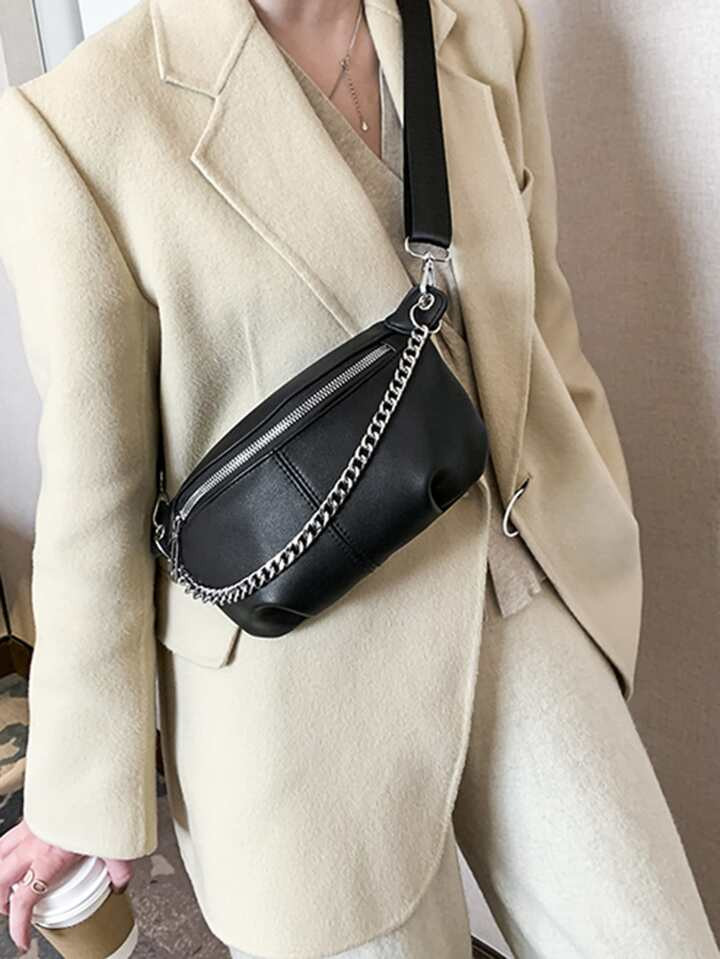 Lightweight,Business Casual Minimalist Chain Fanny Pack For Teen Girls Women College Students,Roo... | SHEIN