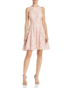 Avery G Lace Illusion-Front Fit-and-Flare Dress | Bloomingdale's (US)