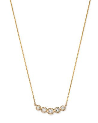Diamond Bezel Curved Bar Necklace in 14K Yellow Gold, 0.80 tcw | Bloomingdale's (US)