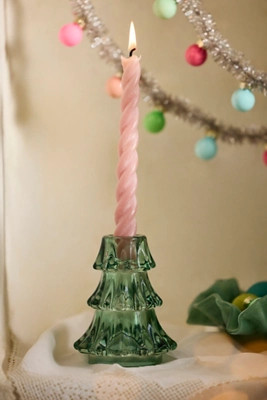 Glass Evergreen Taper Holder | Anthropologie (US)