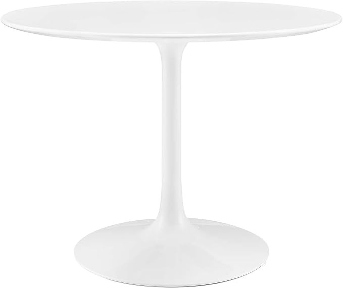 Modway Lippa 40" Mid-Century Modern Dining Table with Round Top and Pedestal Base in White | Amazon (US)