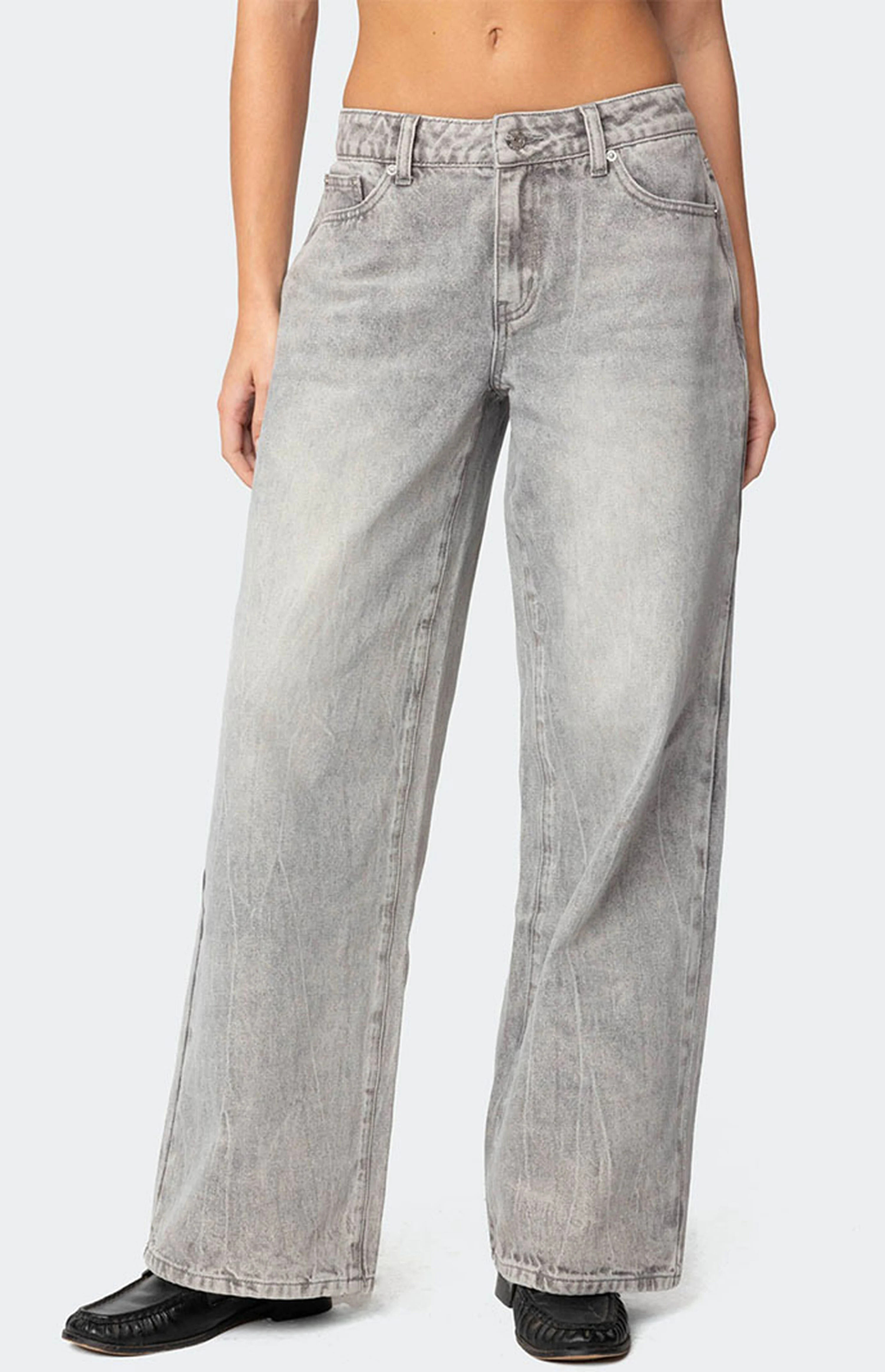 Edikted Magda Low Rise Acid Wash Jeans | PacSun | PacSun