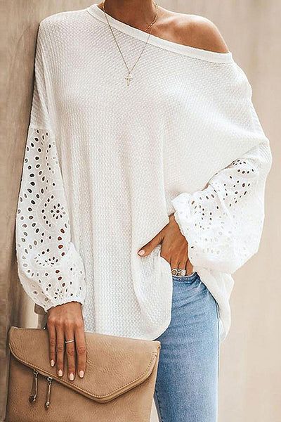 Loose Round Neck Long Sleeve Top | Cupshe APAC