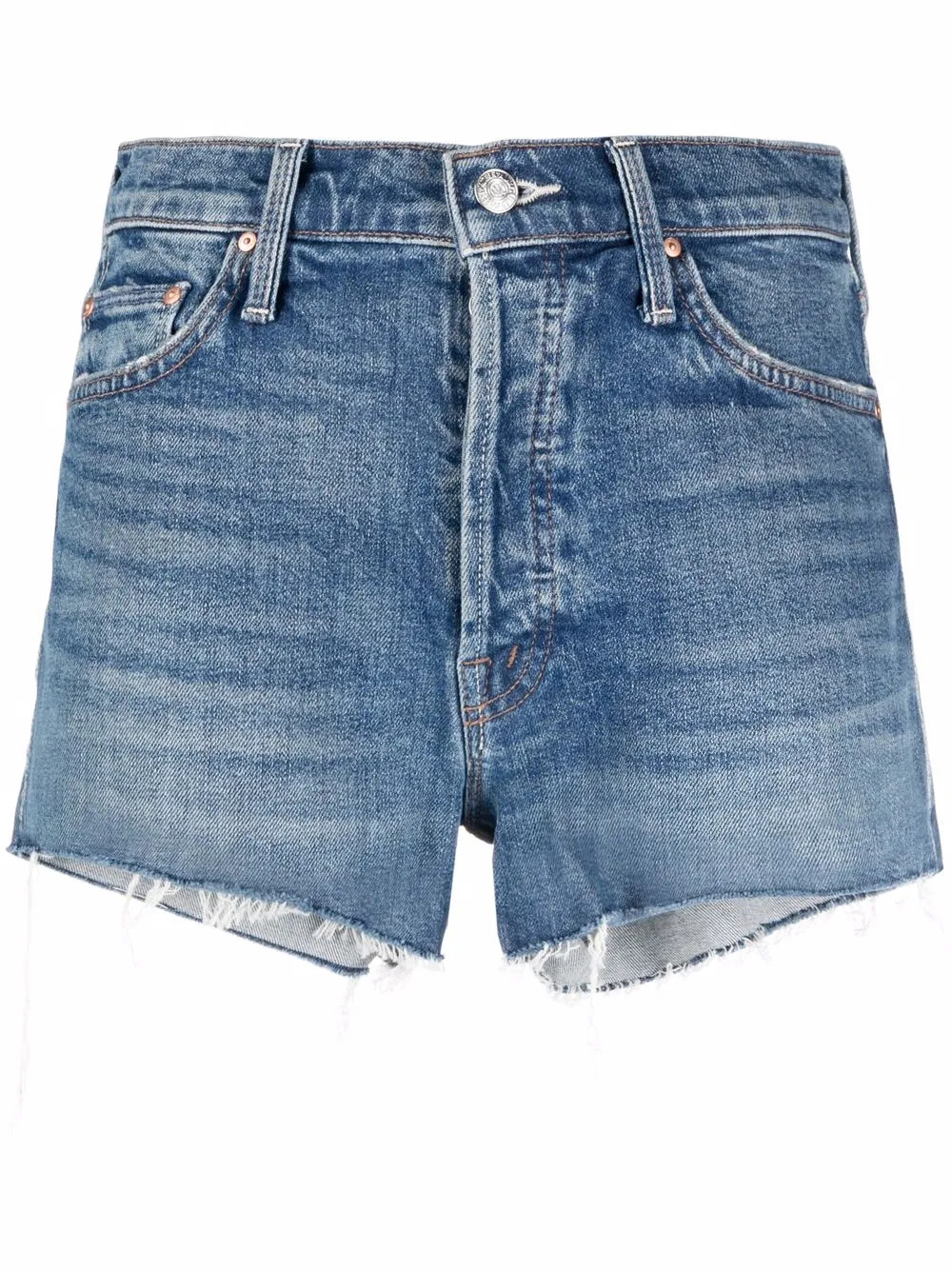MOTHER The Tomcat Frayed Denim Shorts - Farfetch | Farfetch Global