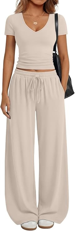 Trendy Queen 2 Piece Lounge Sets for Women Summer Outfits 2026 Fashion Two Piece Loungewear Sprin... | Amazon (US)