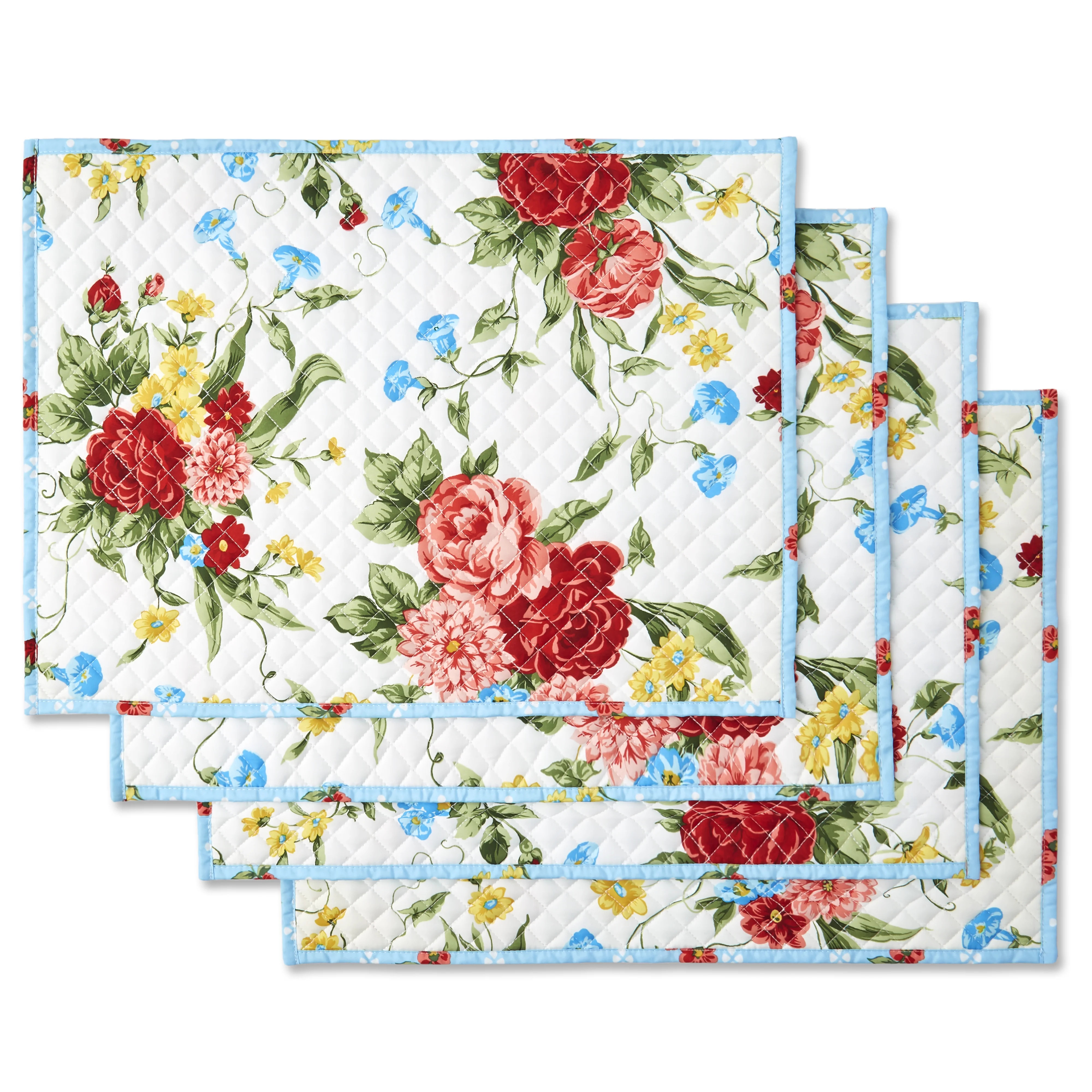 The Pioneer Woman Sweet Rose Quilted Placemat, Set of 4 | Walmart (US)