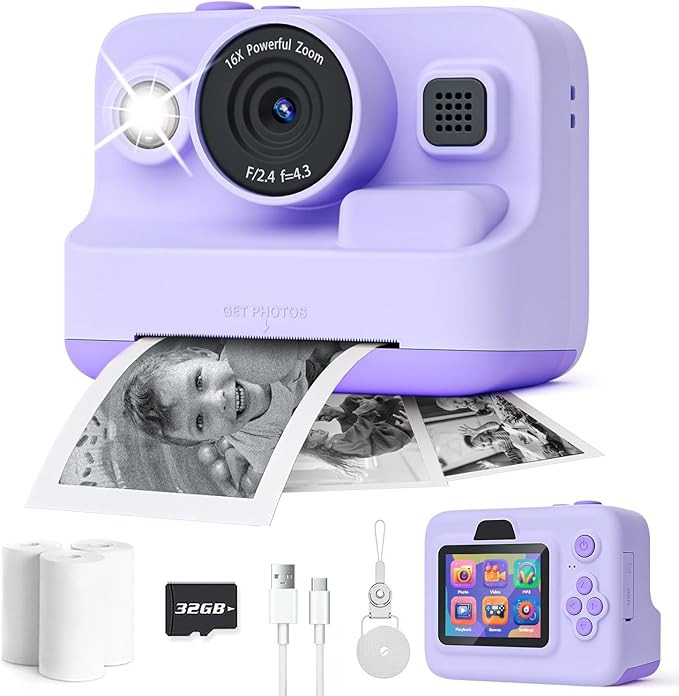 Instant Print Camera for Kids,2.4 Inch Screen Kids Instant Cameras, Christmas Birthday Gifts for ... | Amazon (US)