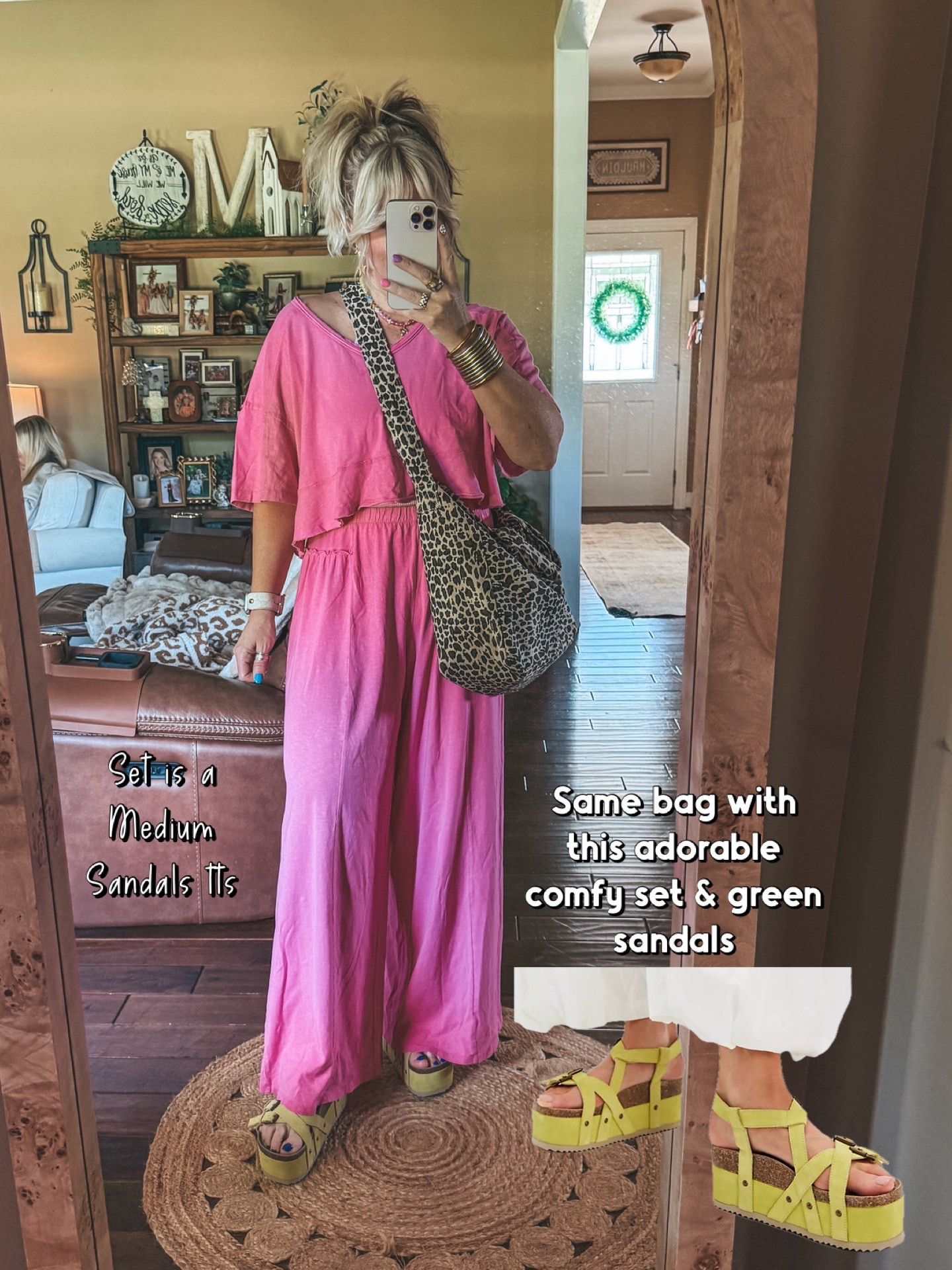 This set is so comfy! Would be perfect travel fit too! Comes in a few more colors! I’m a medium in both. 
Sandals are tts

#LTKootd #LTKOver40