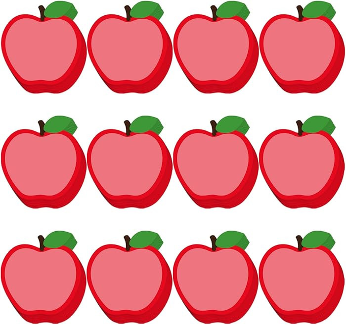 12 Pieces Apple Sticky Notes Cute Fruit Apple Sticky Notes Self-Adhesive Cartoon Fruit Sticky Not... | Amazon (US)