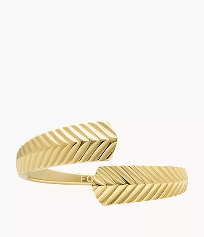 Harlow Linear Texture Gold-Tone Stainless Steel Wrap Ring | Fossil (US)