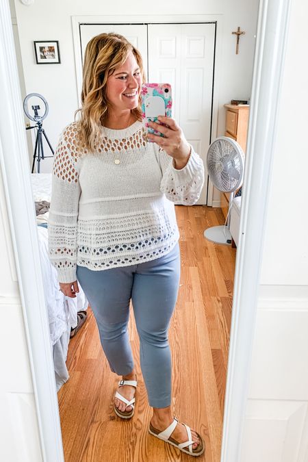 This crochet sweater is one of my absolute favorite pieces for spring/summer!  My exact pants are sold out in this color but I’ll link them in other colors (best teacher pants ever!) and different pairs in the same color.  

Teacher outfit 

#LTKWorkwear #LTKMidsize #LTKFindsUnder50