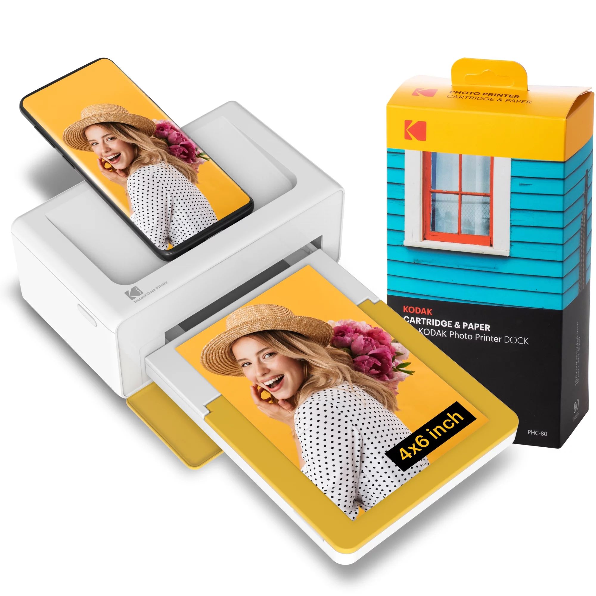 Kodak Dock Plus Instant Photo Printer (PD460Y) + 80 Sheets Bundle - Walmart.com | Walmart (US)