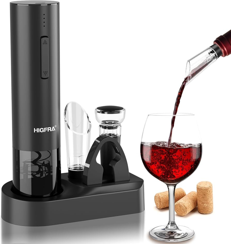 Electric Wine Opener Gift Set - Premium Wine Accessories with Wine Aerator, Vacuum Stopper, Foil ... | Amazon (US)