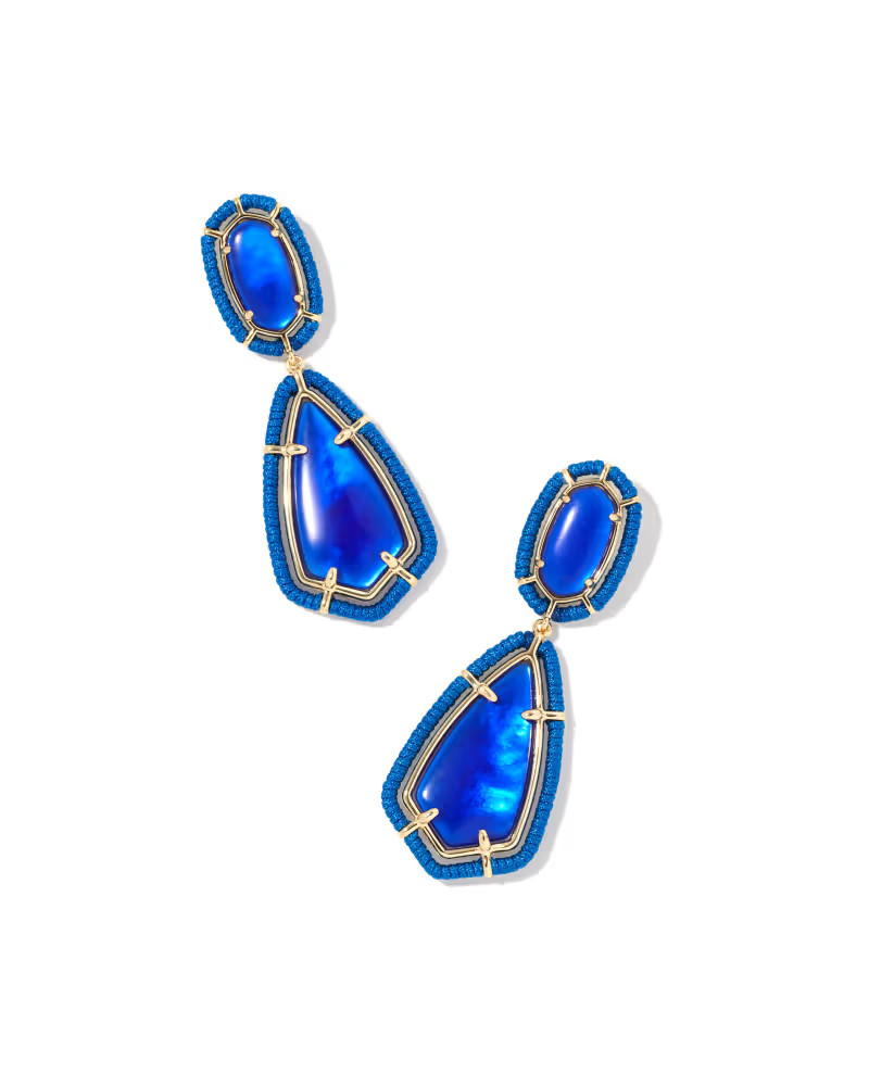 Threaded Gold Camry Statement Earrings in Cobalt Illusion | Kendra Scott
