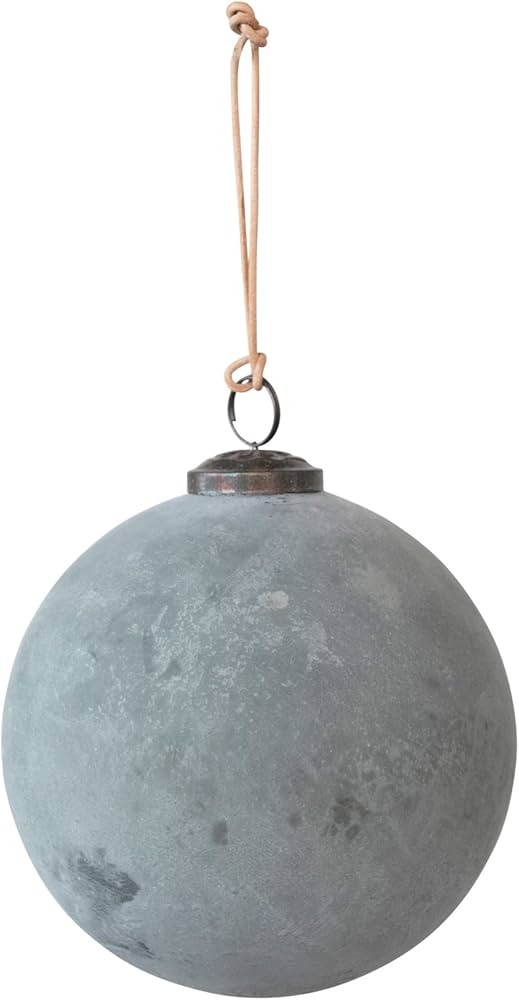 Amazon.com: Creative Co-Op Glass Ball Ornament, Distressed Powder Finish, Matte Grey : Home & Kit... | Amazon (US)