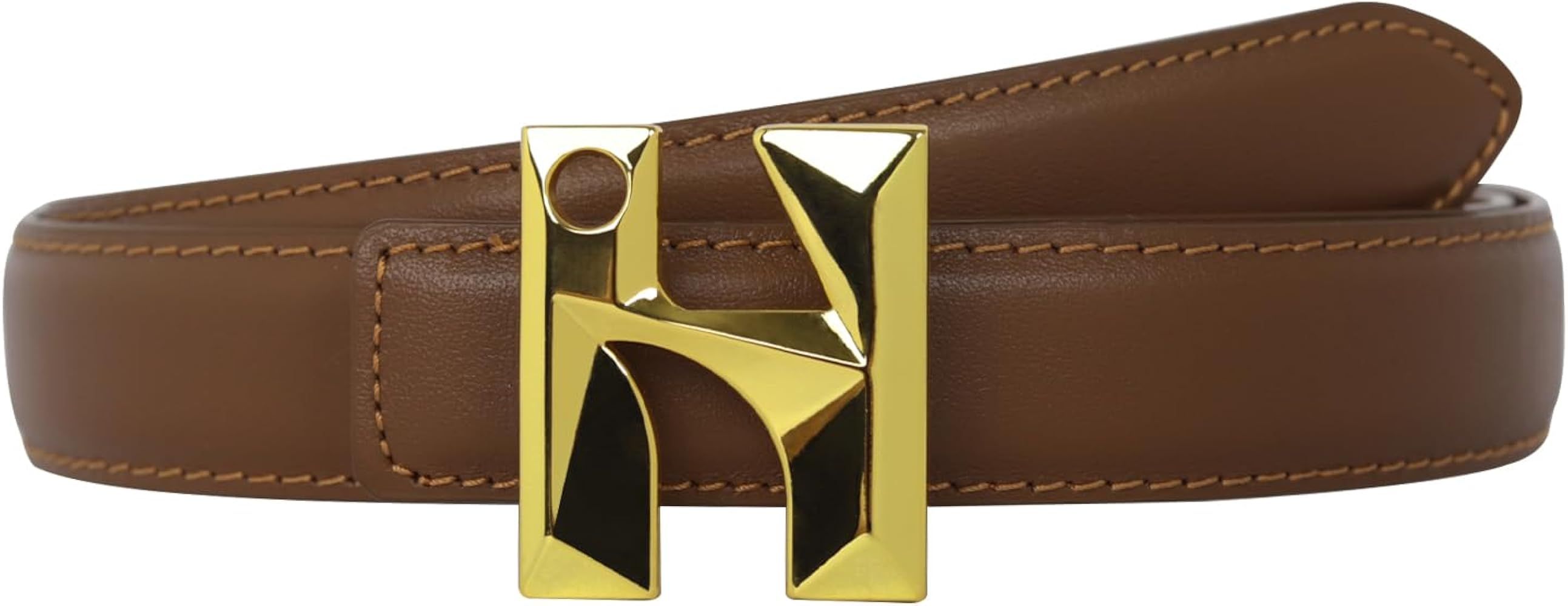 Women's Leather Belt with Buckle - Ideal for Dresses, Jeans, and Coats | Amazon (US)