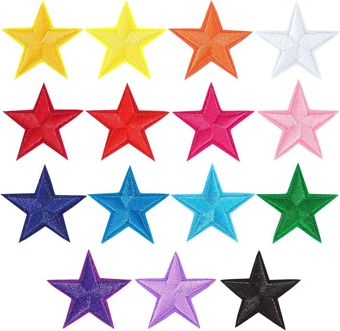 30pcs Colorful Star Iron on Patches for Clothing | Amazon (US)