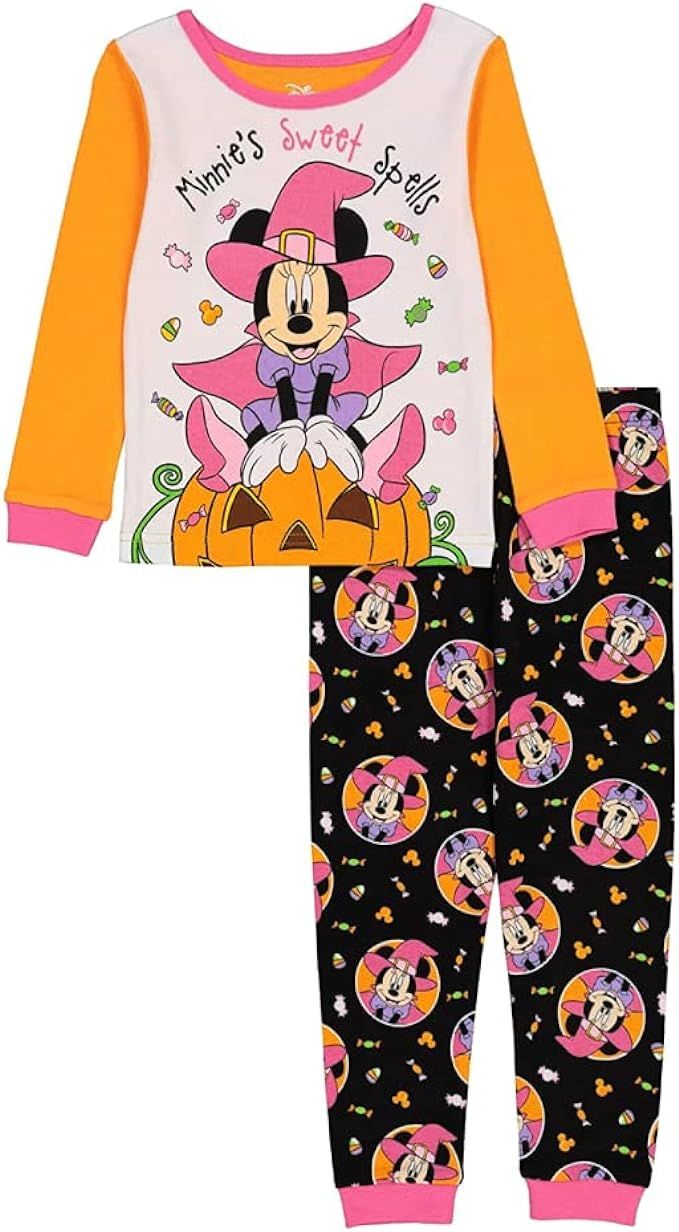 Disney Girls' Toddler Minnie Mouse 2-Piece Sleeve Long Pant Snug-fit Cotton Pajama Set | Amazon (US)