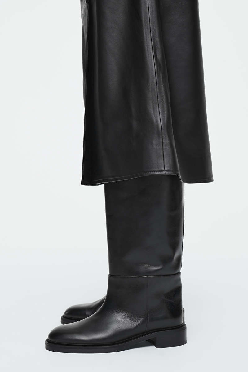 LEATHER RIDING BOOTS - BLACK - Shoes - COS | COS (US)
