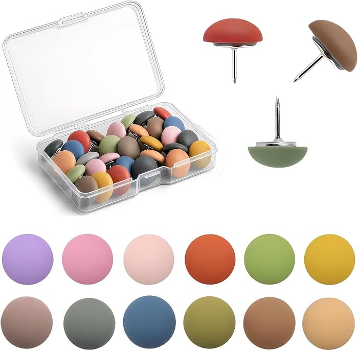 80Pcs Cute Decorative Push Pins, Fun Round Thumb Tacks for Bulletin Board and Cork Board (12 Colo... | Amazon (US)