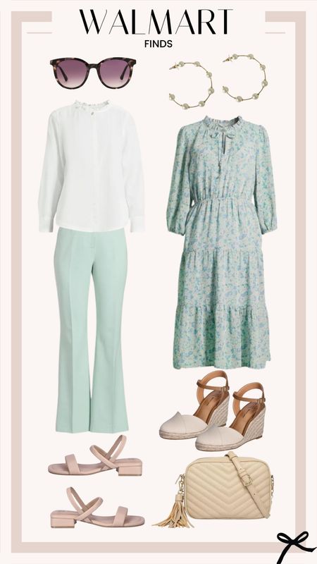 Walmart finds that I am loving this week! The blouse and trousers would be so cute for spring workwear. Loving this dress and wedges for a cute spring look. 

#LTKstyletip #LTKfindsunder100 #LTKSeasonal