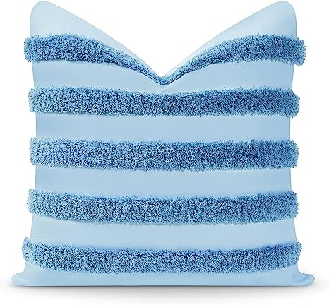 Hofdeco Premium Coastal Hampton Style Patio Tufted Indoor Outdoor Throw Pillow Cover Only, 18"x18... | Amazon (US)