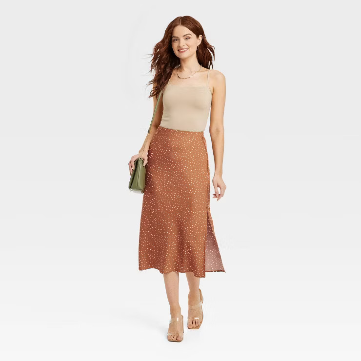 Women's Midi A-Line Slip Skirt - A New Day™ | Target
