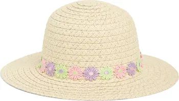 Kids' Flower Embroidery Floppy Brim Sun Hat | Nordstrom Rack