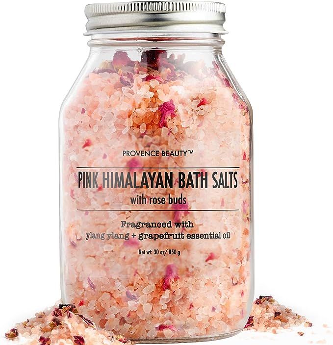 Pink Himalayan Bath Salt with Rose Petals - 100% Natural Aromatherapy and Relaxation - Ylang Ylan... | Amazon (US)