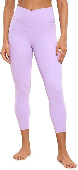 CRZ YOGA Womens Butterluxe Crossover Workout Capri Leggings 23 Inches - High Waist V Cross Crop G... | Amazon (US)