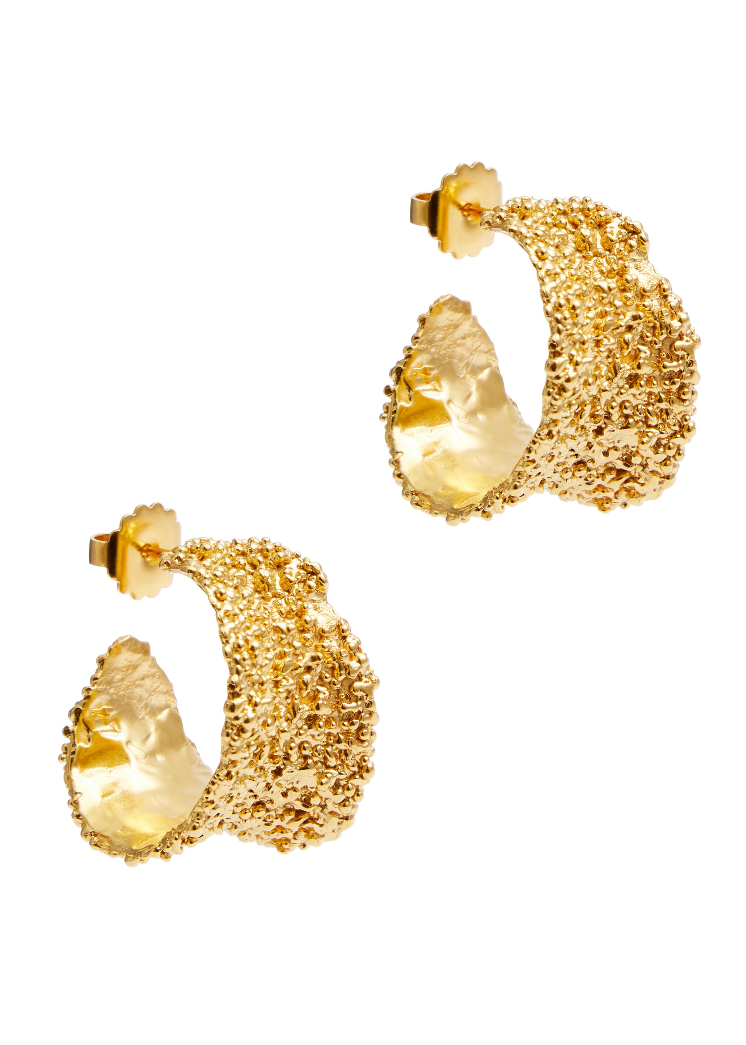 The Colossal Rocky Road 24kt gold-plated hoop earrings | Harvey Nichols (Global)