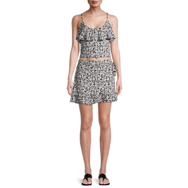 No Boundaries Juniors Ruffle Skirt Set, 2-Piece | Walmart (US)