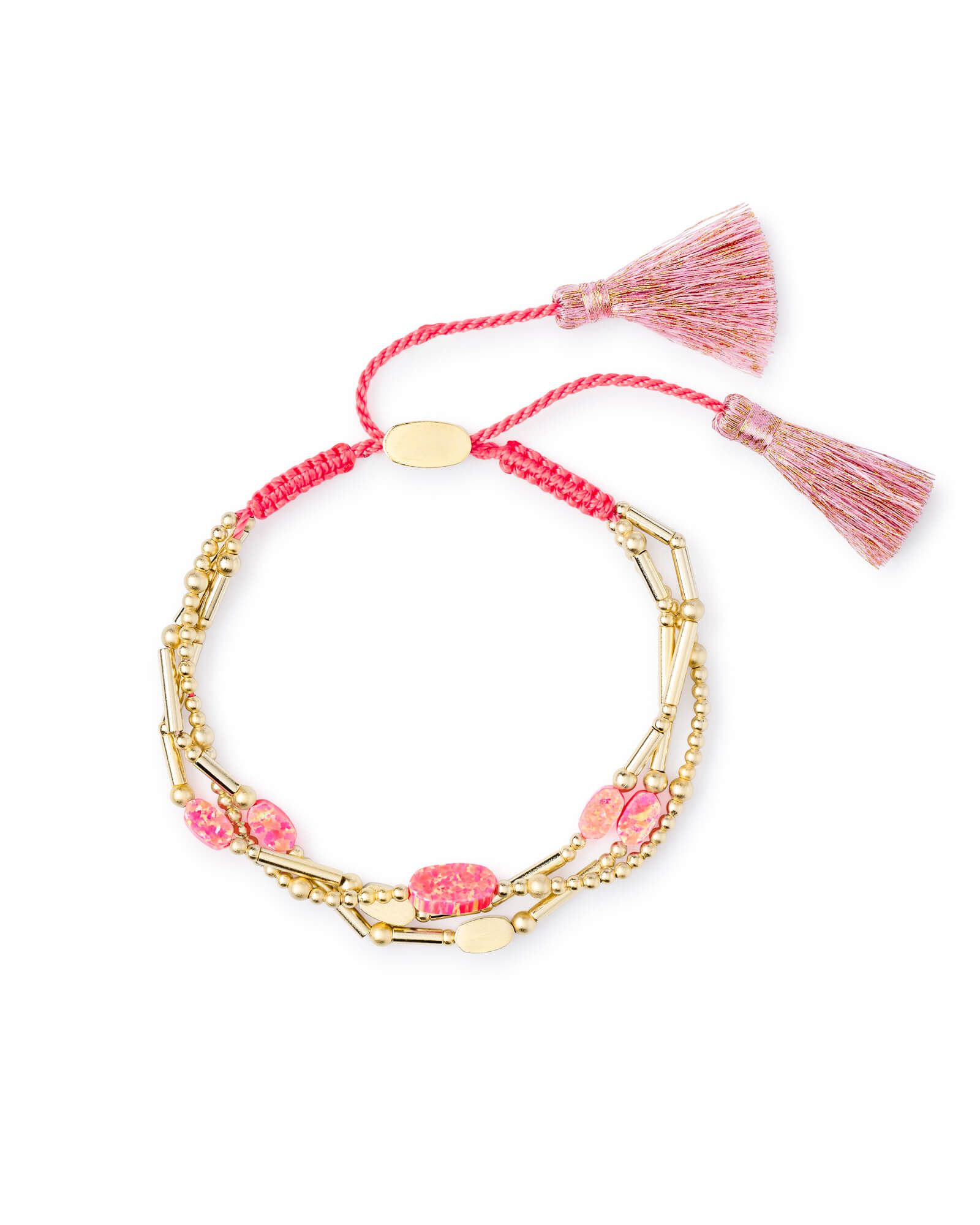 Chantal Gold Beaded Bracelet in Hot Pink Kyocera Opal | Kendra Scott | Kendra Scott