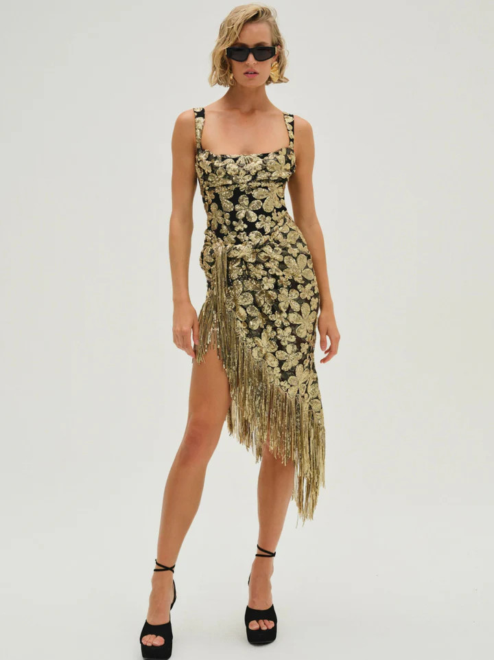 Anisa Fringe Midi Dress | For Love & Lemons