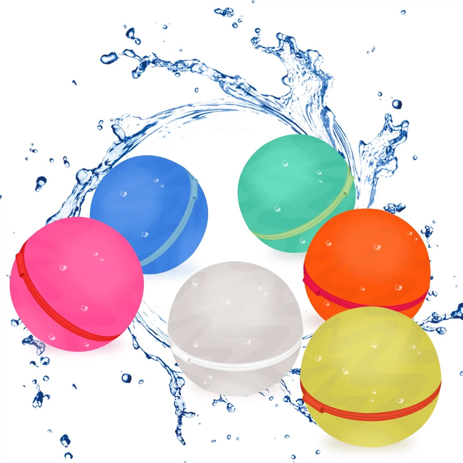 6PCS Reusable Water Balloons Quick Self Sealing Splash Water Balloons Kids Toys | Walmart (US)
